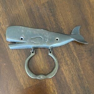 Vintage, Sperm Whale Door knocker circa 1982. age patina undisturbed.